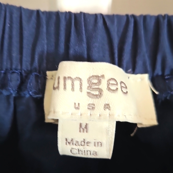 Umgee Ruffle Navy Blue Dress Sz Medium - Picture 2 of 5